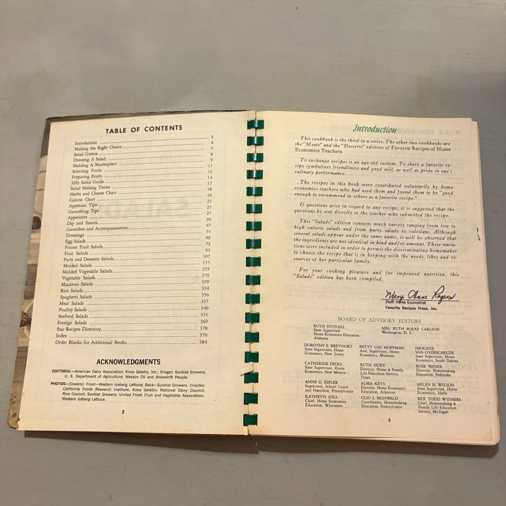 Vtg 1964 Home Economics Salads Cookbook MCM Retro Kitchen Kitsch Styling Prop